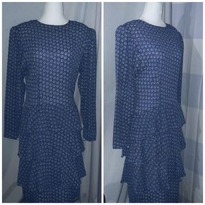 Vintage 80’s Blue Dress with White Flowers